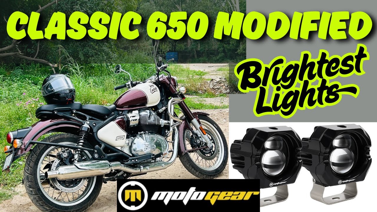 Royal Enfield Classic 650 Modified with @Motogear-india Brightest Foglights | Full Installation