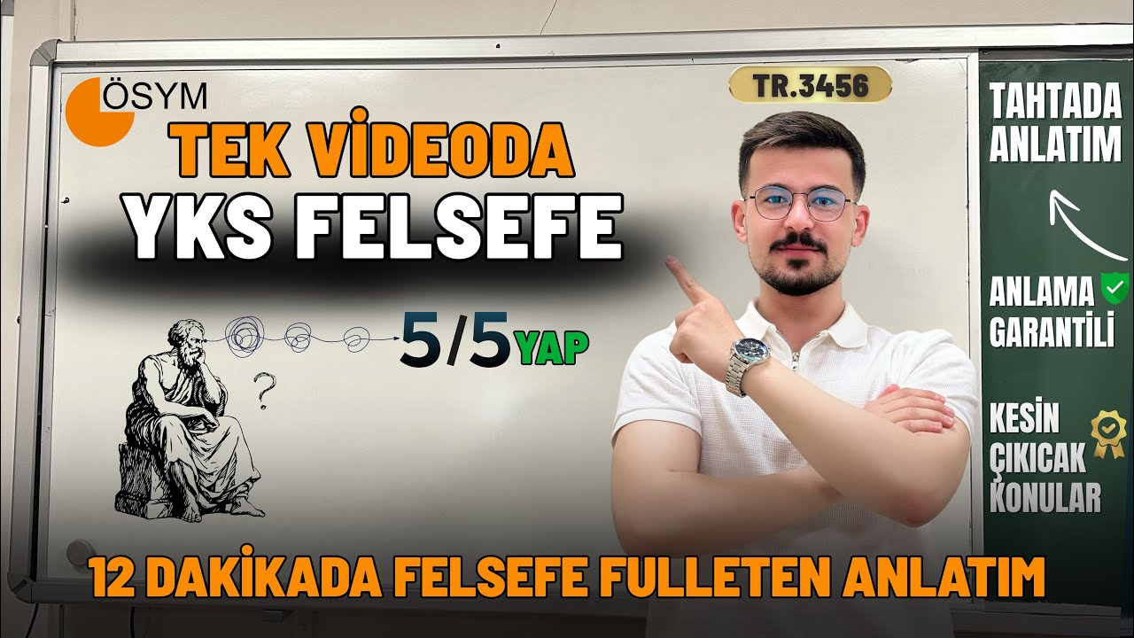 YKS 2025 Felsefe 12 Dakikada Fulleten Son Tekrar-Özet | 