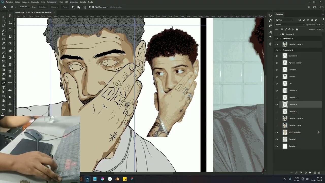Testando Minha Mesa Wacom Intuos | Adobe Photoshop | Murica | Parte 02 | Colorindo