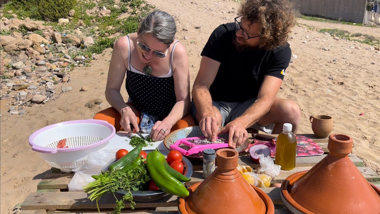 Perfect Moroccan Fish Tajine 🇲🇦 PROFESSIONAL CHEF LESSON ON THE BEACH!