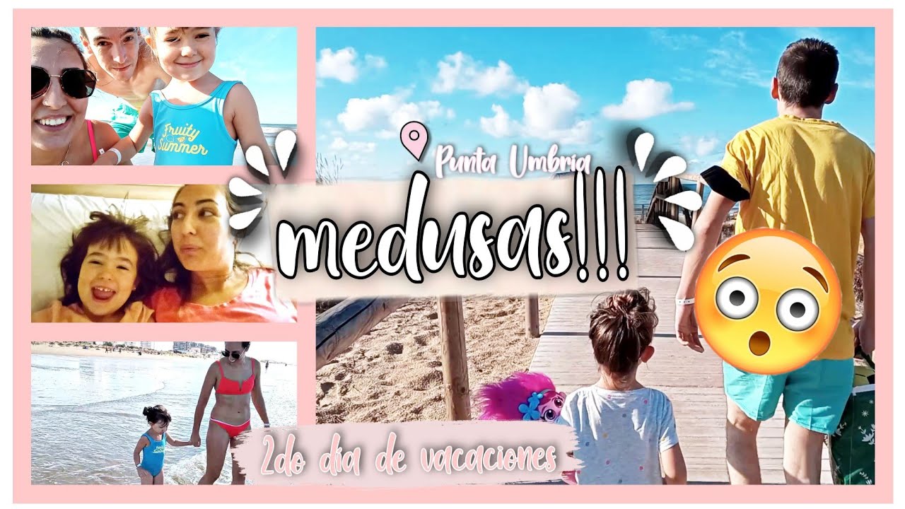 🦑hay MEDUSAS!!!... 2do día de VACACIONES 🏖 en HUELVA 2021, ESPAÑA | JENIGTV