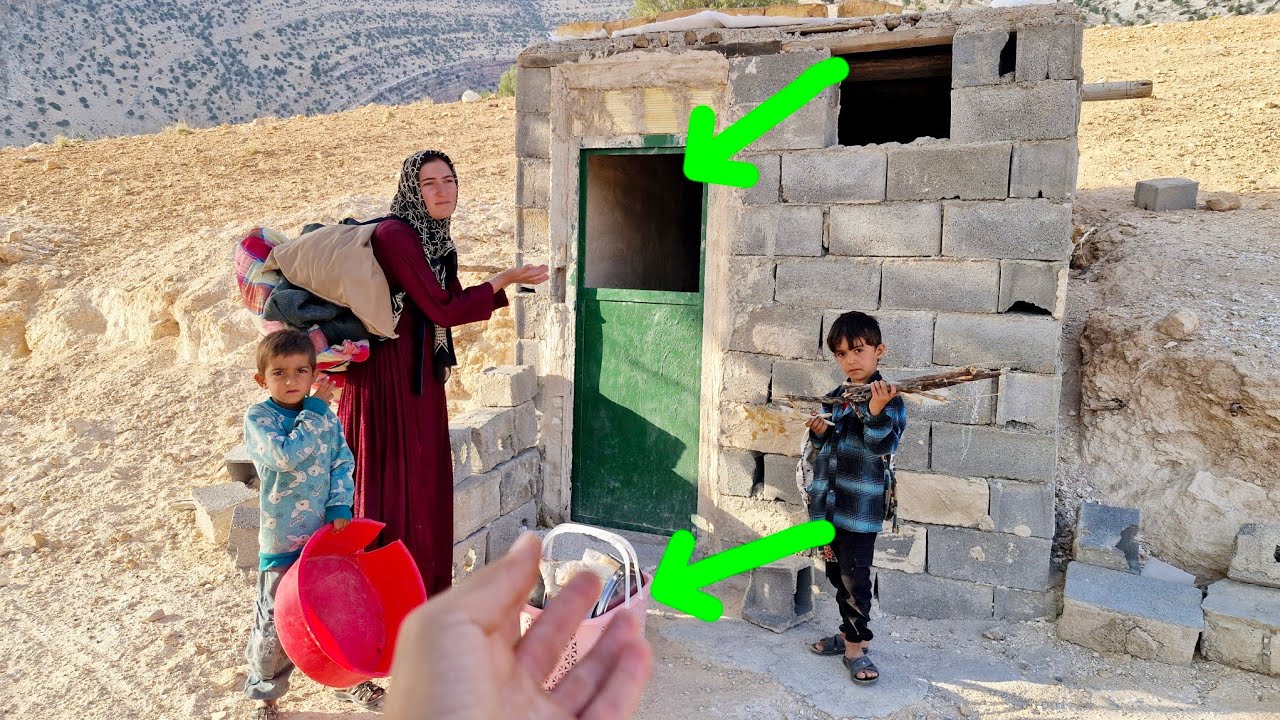 Narges and her children take refuge in Mitra's hut in the mountains