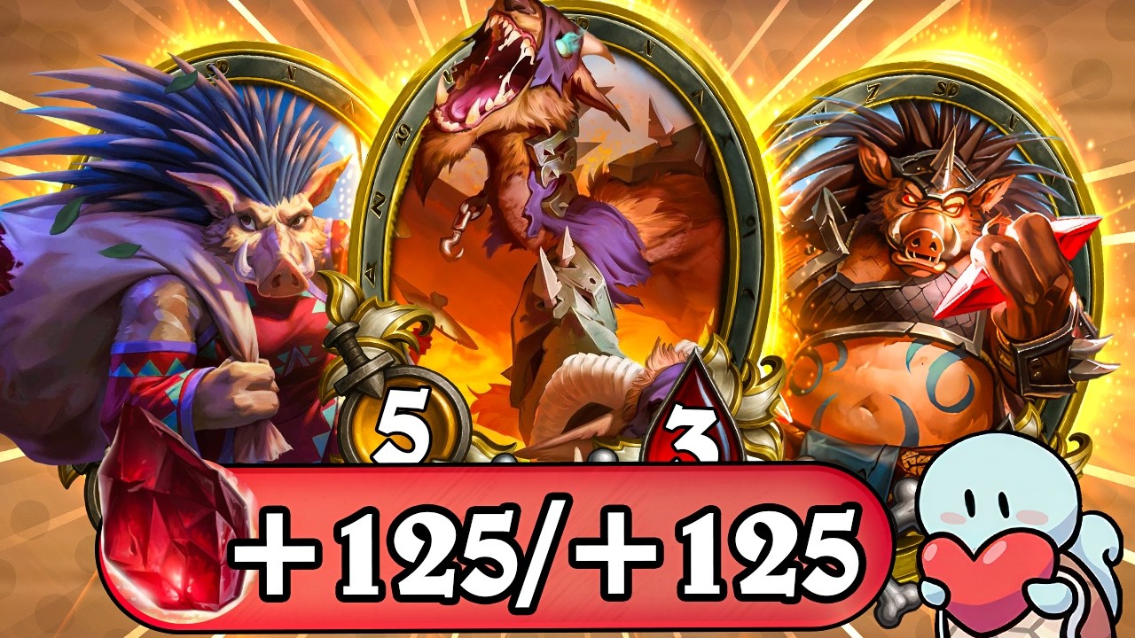 Quilboar Highroll 125/125 Blood Gems! | Hearthstone Battlegrounds