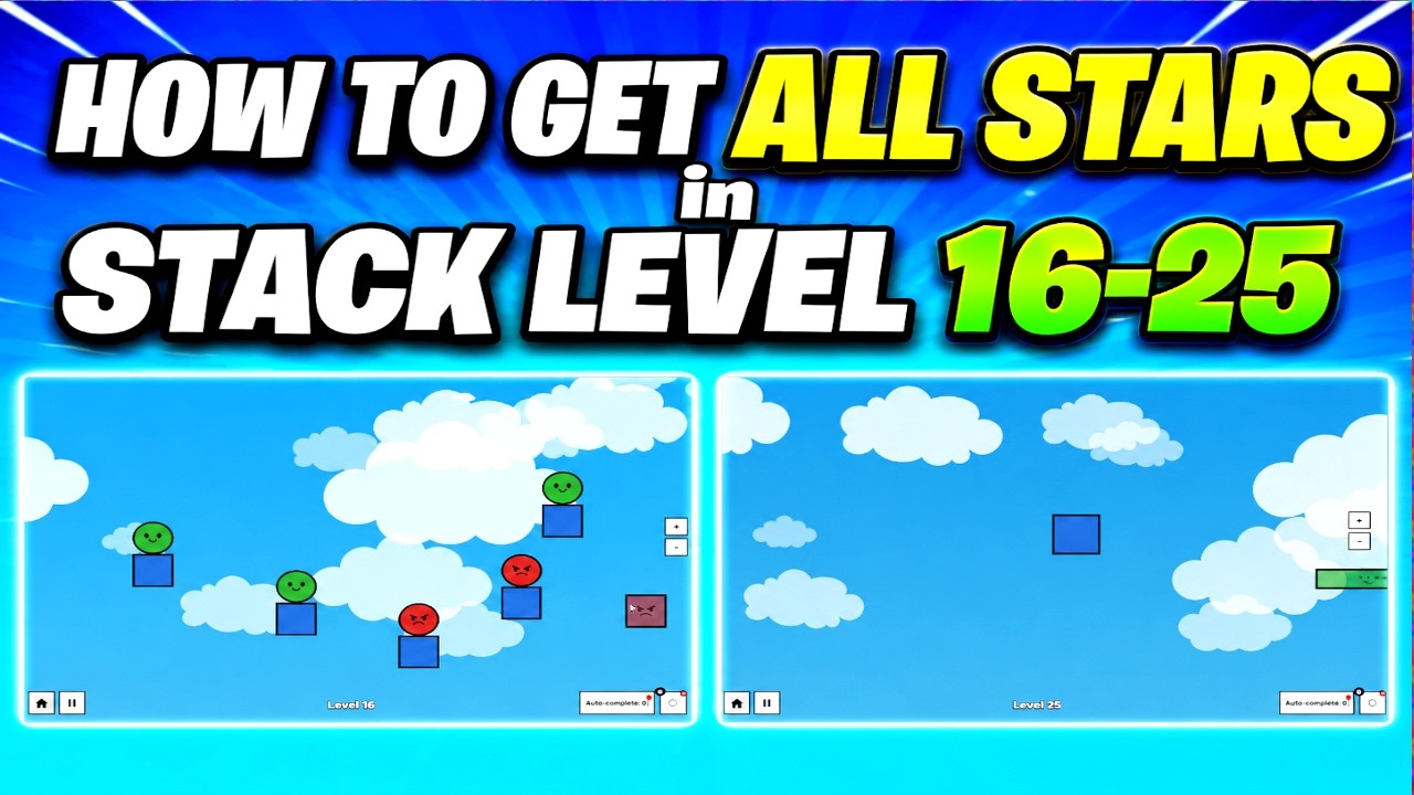 HOW TO GET ALL STARS in STACK LEVEL 16-25 in POP AND DROP *ROBLOX*