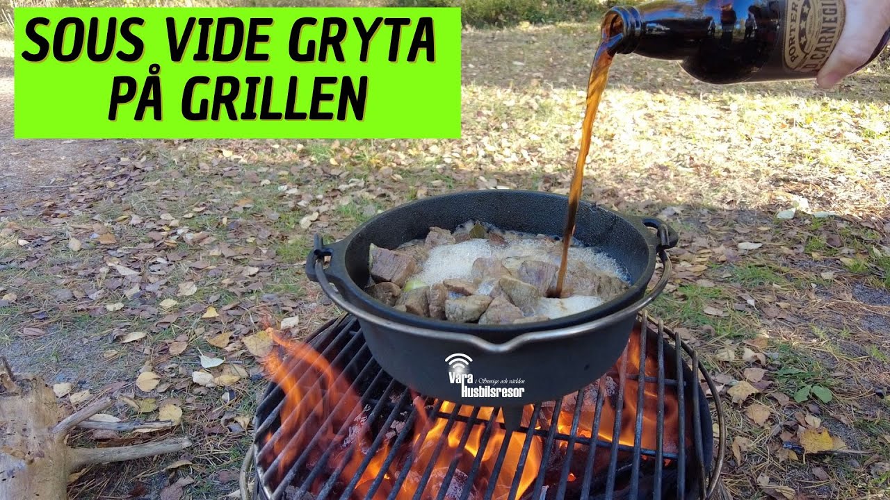 Världens godaste köttgryta Sous vide på Petromax grill, fricampar med husbilen | varahusbilsresor.se