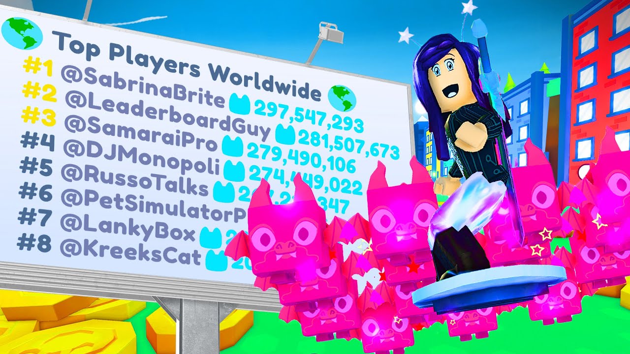 I got 15 of the BEST RAINBOW PET and NUMBER 1 ON THE LEADERBOARD in Pet Simulator X