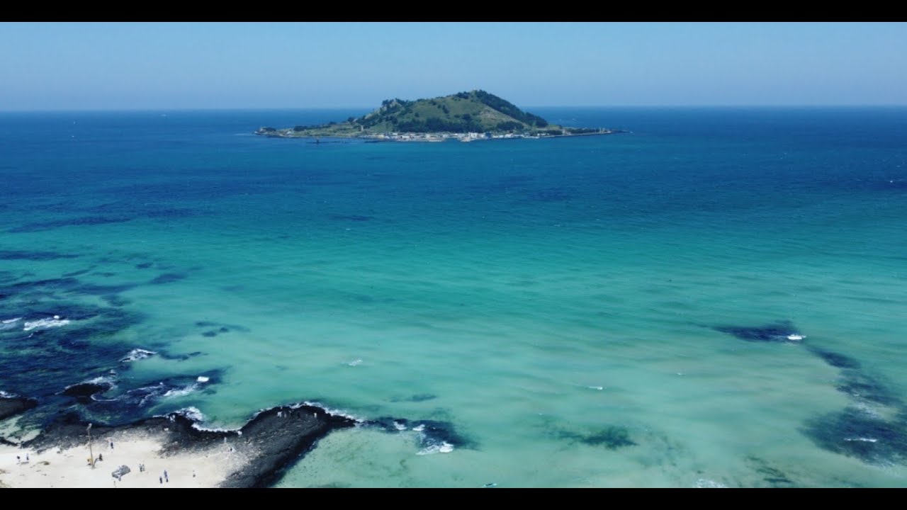 4K 제주도 협재해수욕장 / 드론샷 (바다색이 예술입니다!!) KOREA DRON SHOT