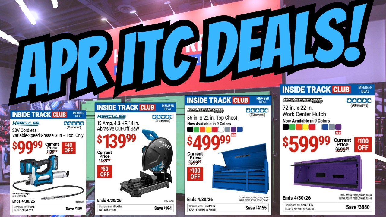 NOWE KWIETNIOWE OFERTY ITC! 🚨 Oszczędności dla członk&oacute;w Harbor Freight (teraz - 30 kwietnia)