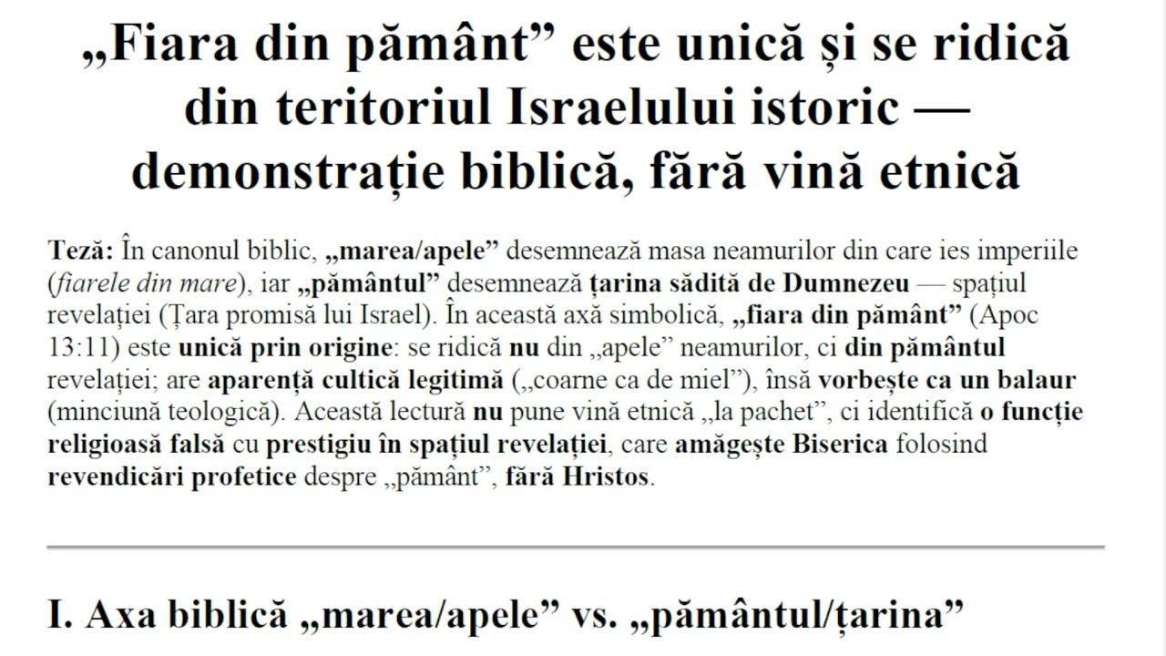 ISRAEL – ceasul istoriei sau ceasul amăgirii Prorocului mincinos?