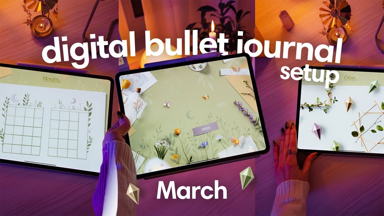 March Digital Bullet Journal Setup on my iPad 🌼