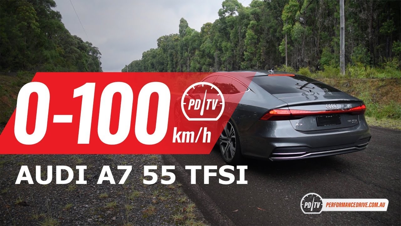 2019 Audi A7 Sportback 55 TFSI 0-100km/h & engine sound