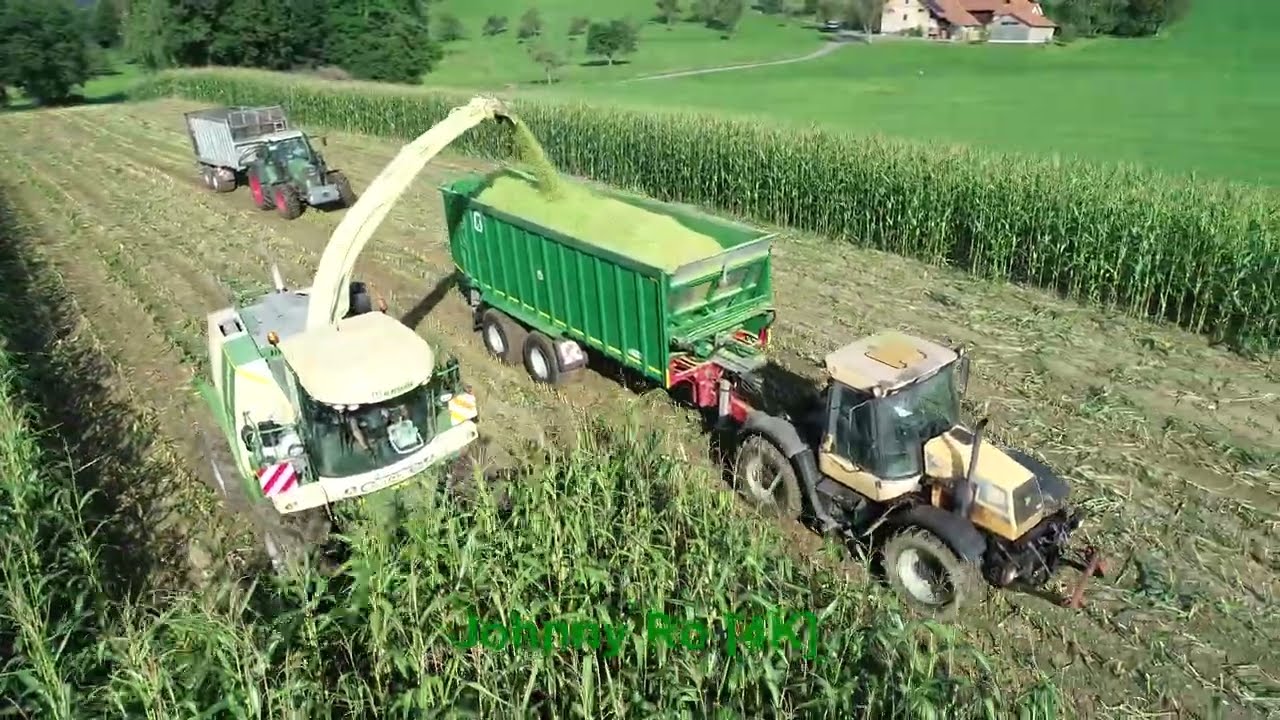 Maishäckseln 2024 Teil 1 LU Biggel mit Krone Big X700, JCB, Fendt, Deutz [4K]