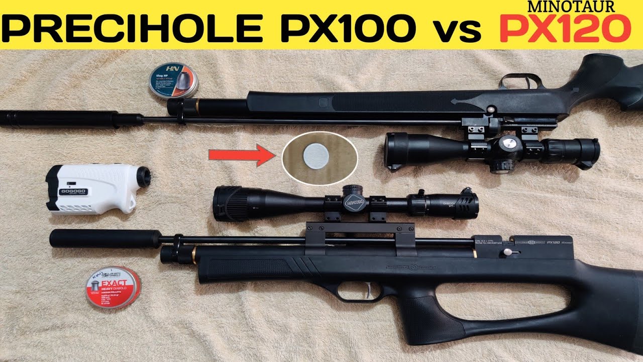 PRECIHOLE PX120 MINOTAUR VS Px100 ACCURACY TEST | NEW YEAR !! NEW GUN !!| 50 YARDS TESTING