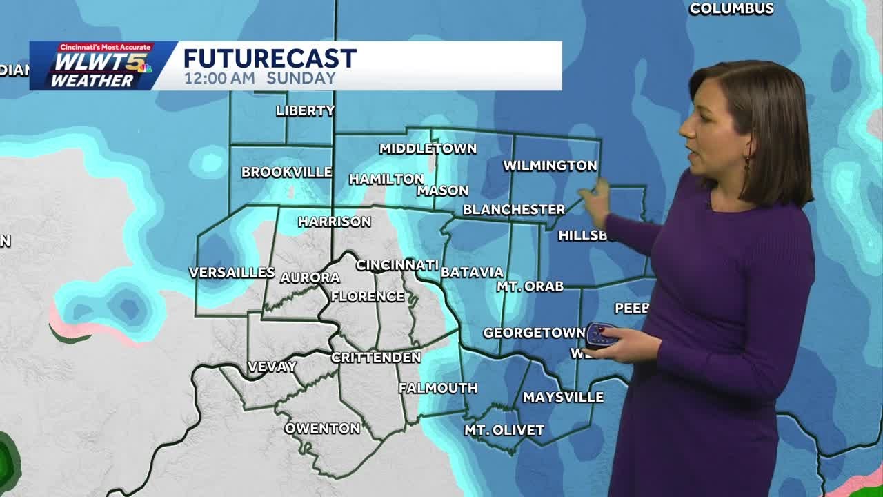 Snow moves through Cincinnati by Saturday night