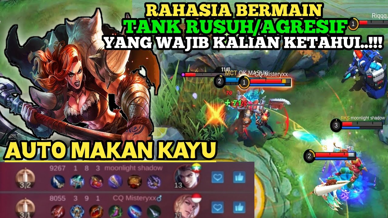 Cara bermain Tank Rusuh Di Early Game,Hyper Musuh Auto Emosi Karena Miskin - Mobile Legends