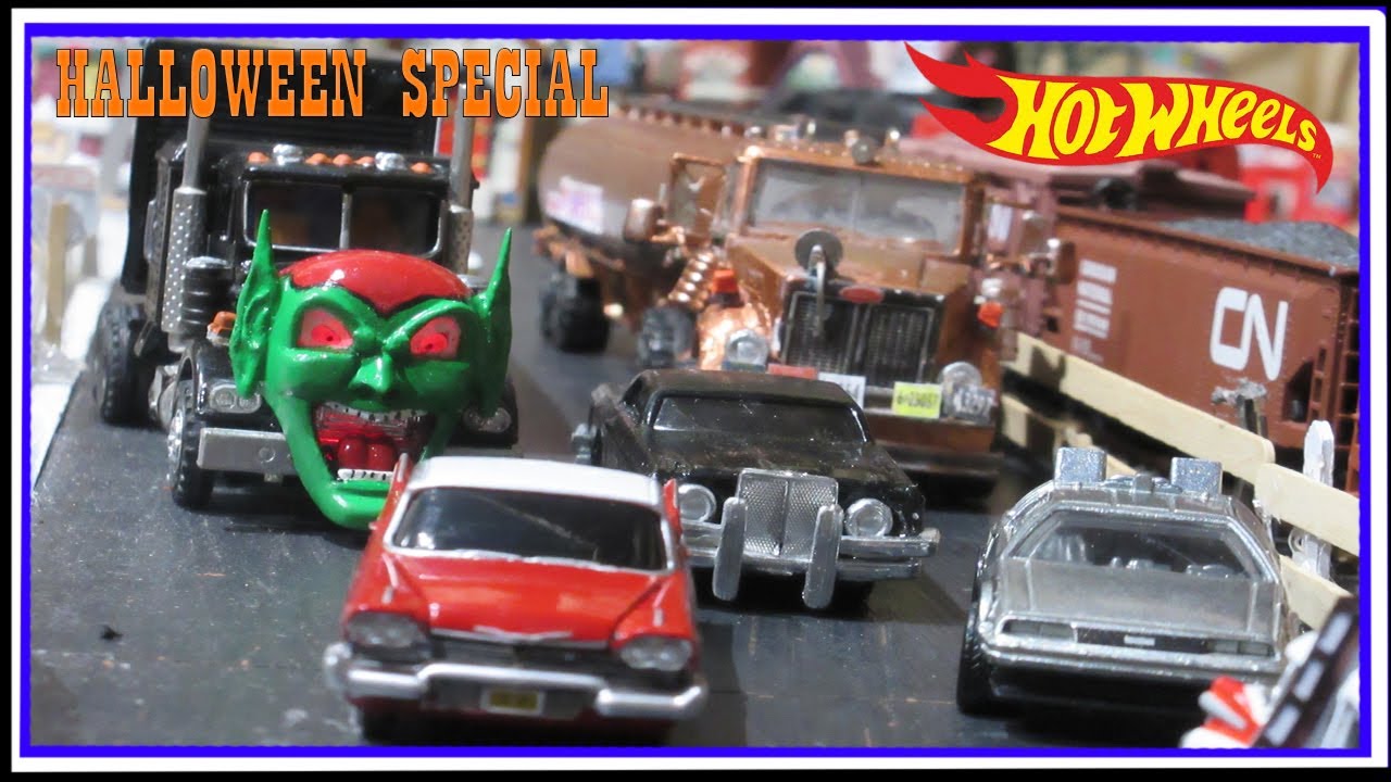 EVIL Cars and Trucks on RAMPAGE! -  Hot Wheels Halloween Stop Motion