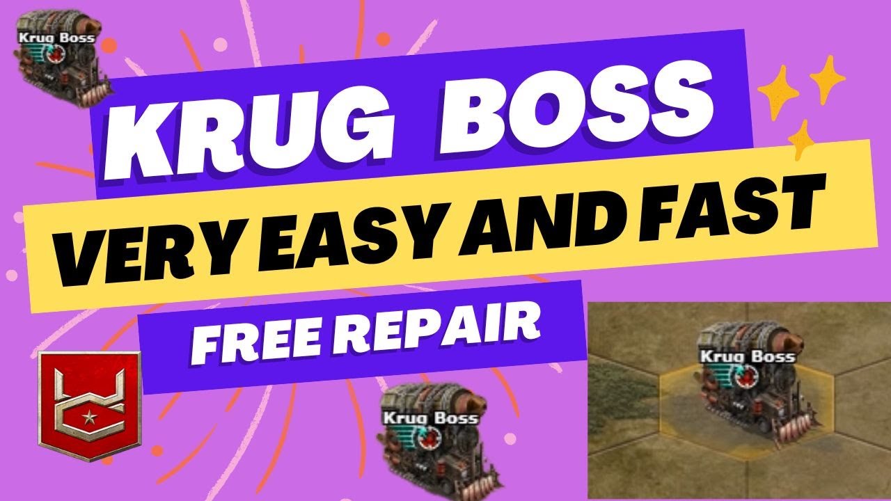 war commander ellite KRUG base boss 105 free repair  easy fast  like old barge enjoy attack and farm