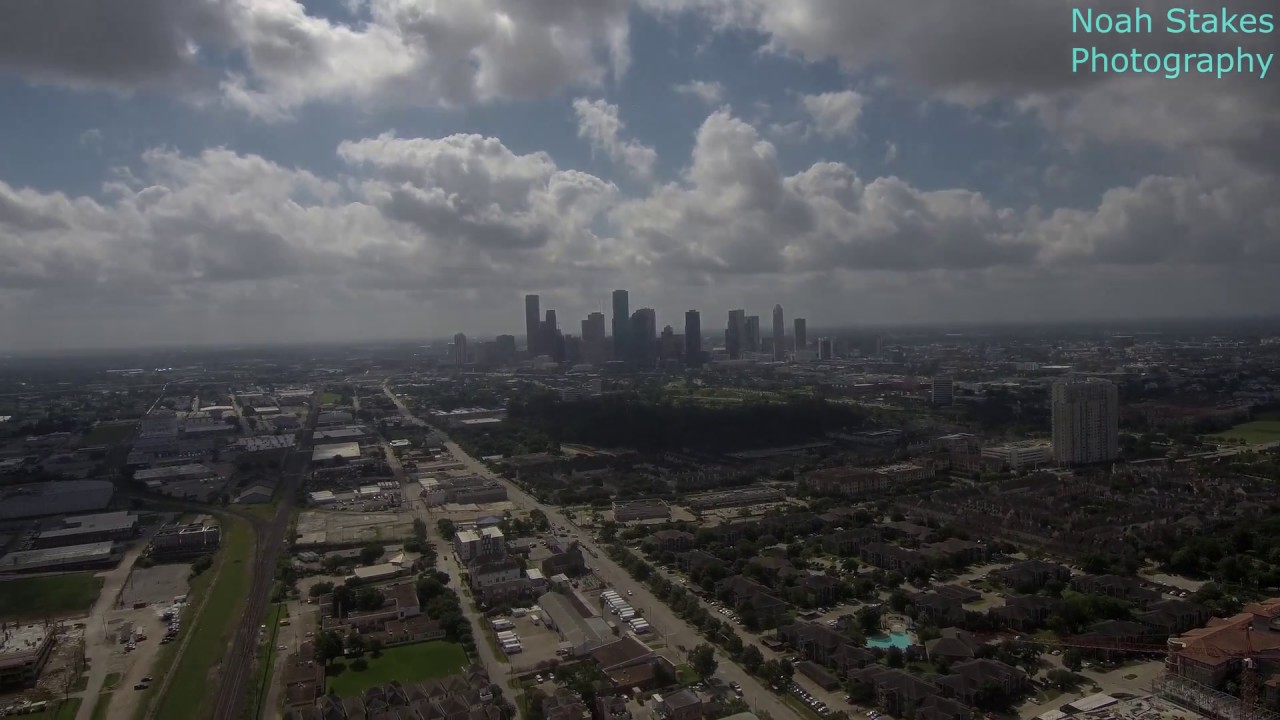 Drone Over The Skies Of Downtown Houston 4K