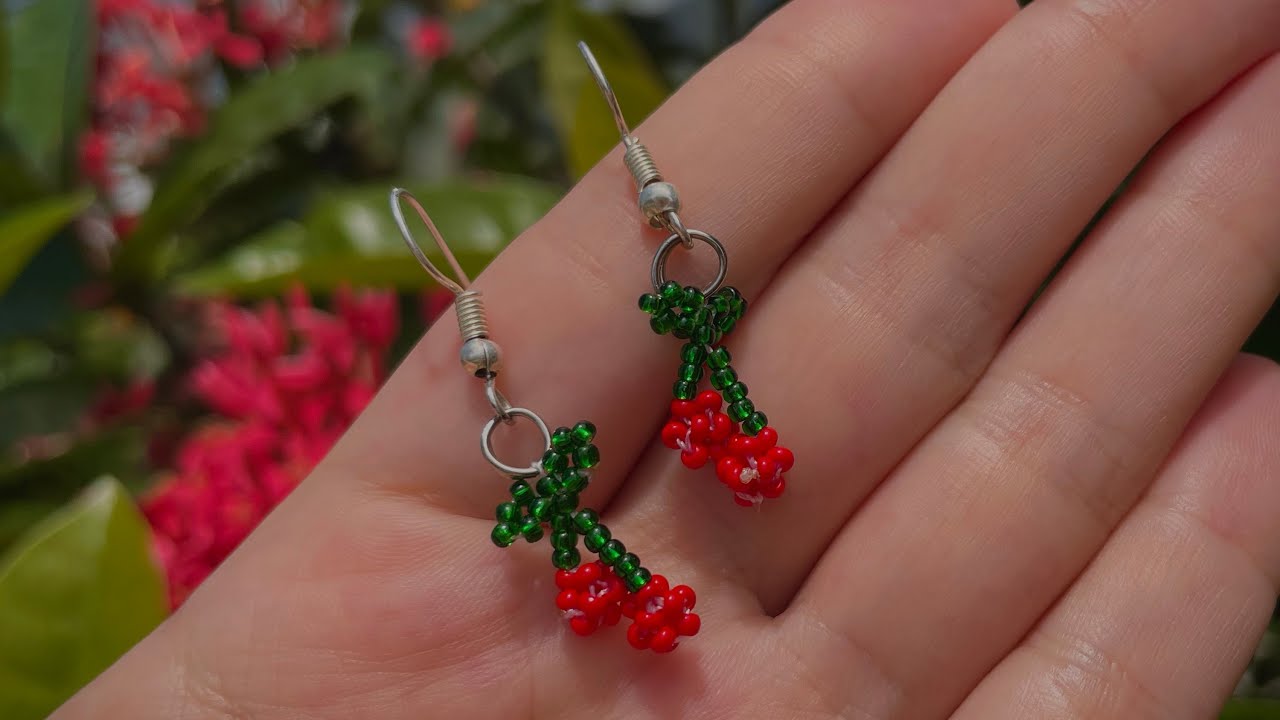 Aretes de cerezas en mostacilla 🍒