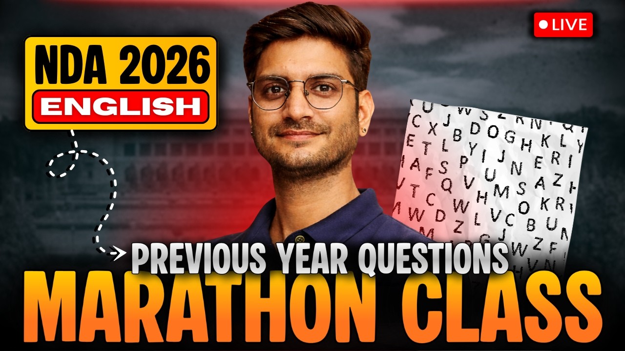 NDA English 2026 | Previous Year Questions | English Paper | Marathon Class
