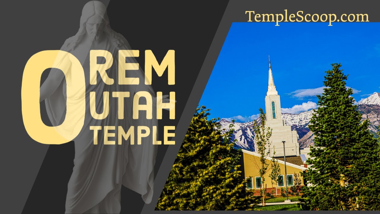 Orem Utah Temple on a summer dusk day by drone on July 18, 2023