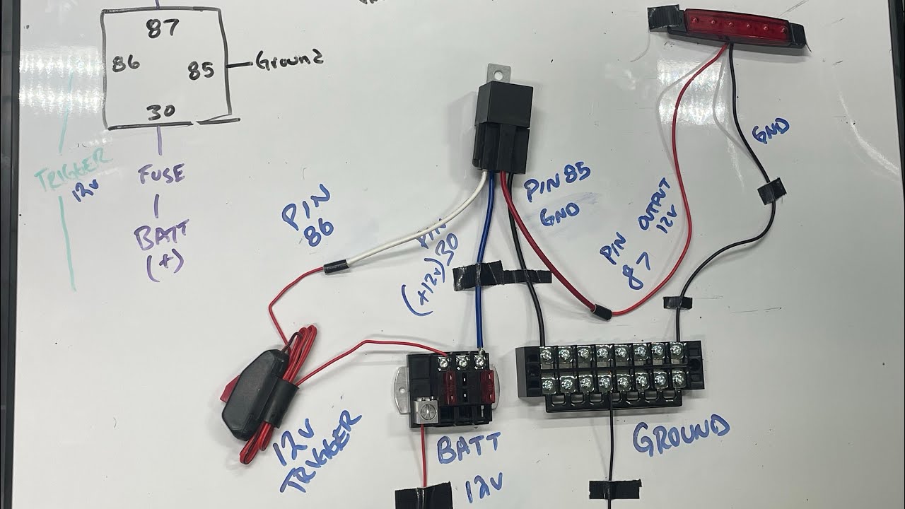 How to wire 12v automotive relay with positive trigger