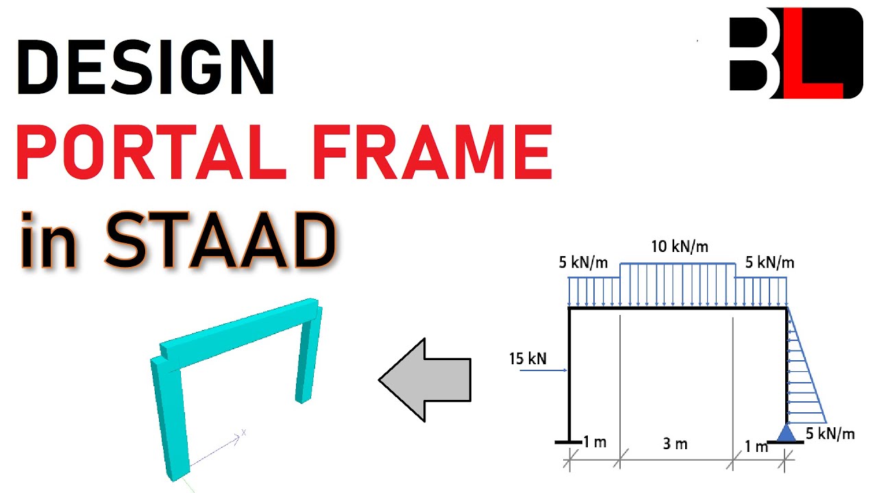 STAAD - Design of Portal Frame #staadpro #civilengineering #staad