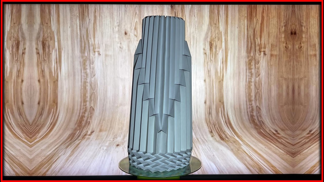 Miura Cylinder Base and Accordion Cylinder Top – Paper Lamp Origami V1