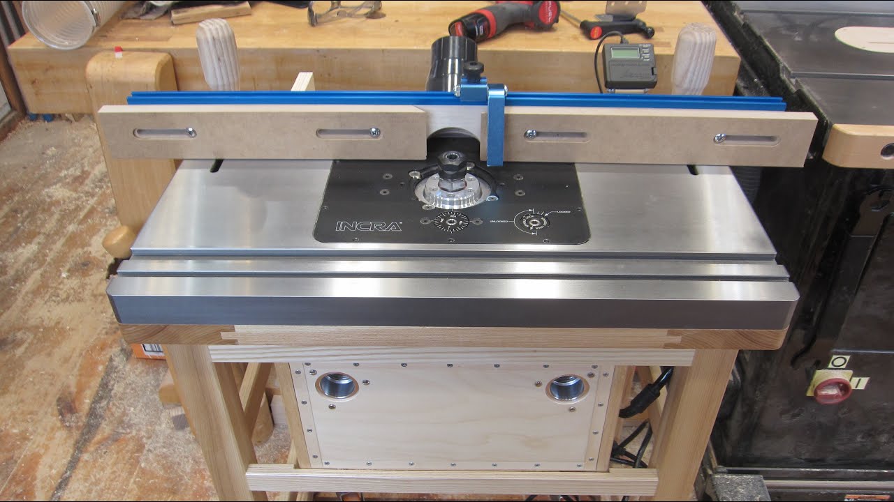 Фрезерный стол: литой стол SawStop RT-C27, INCRA Mast-R-Lift-II, JessEm Pow-R-Tek SR&trade; Wixey WR525