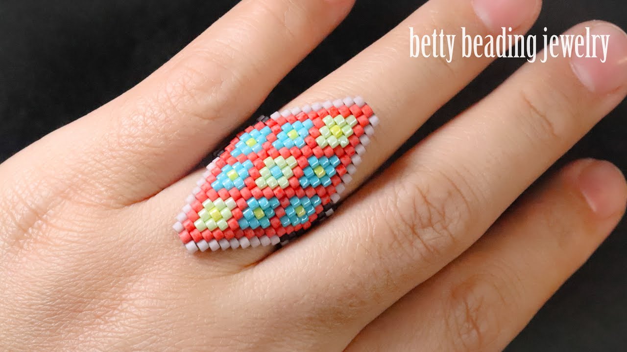 How to make Beaded ring 💍 beautiful and easy ,Beading tutorial