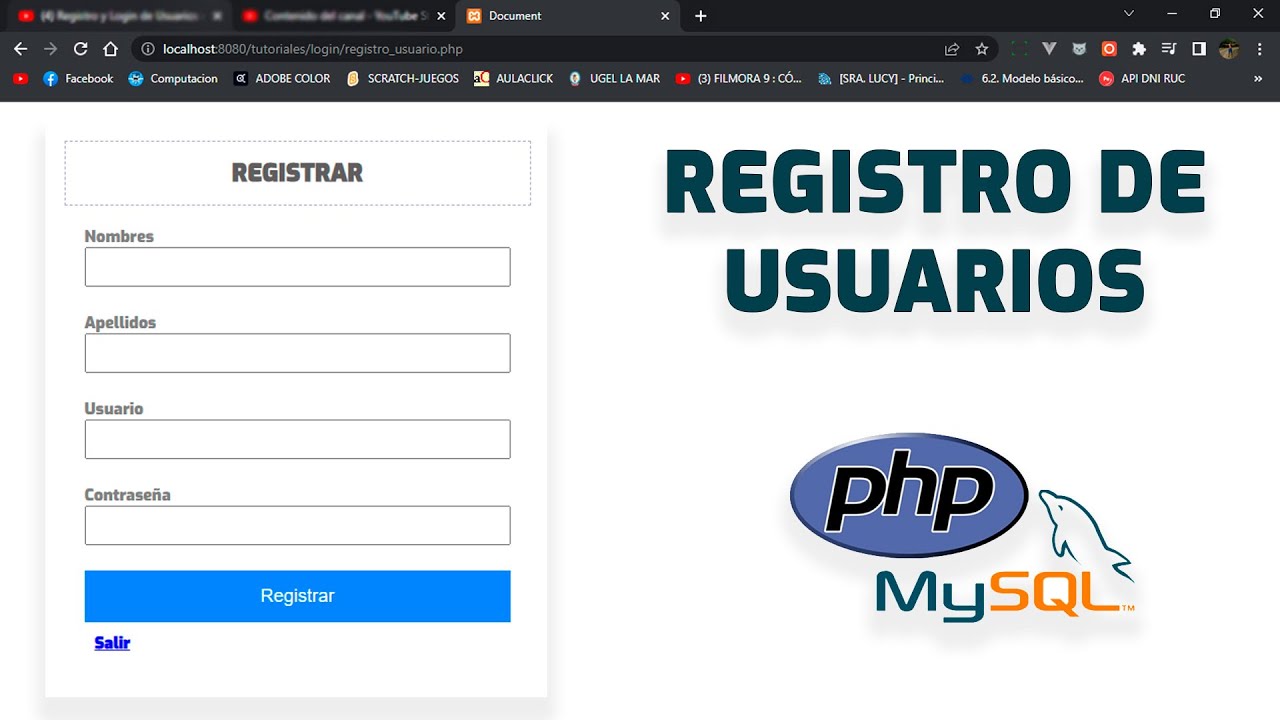 Registro de Usuarios con PHP y MYSQL [ REGISTRAR DATOS ]