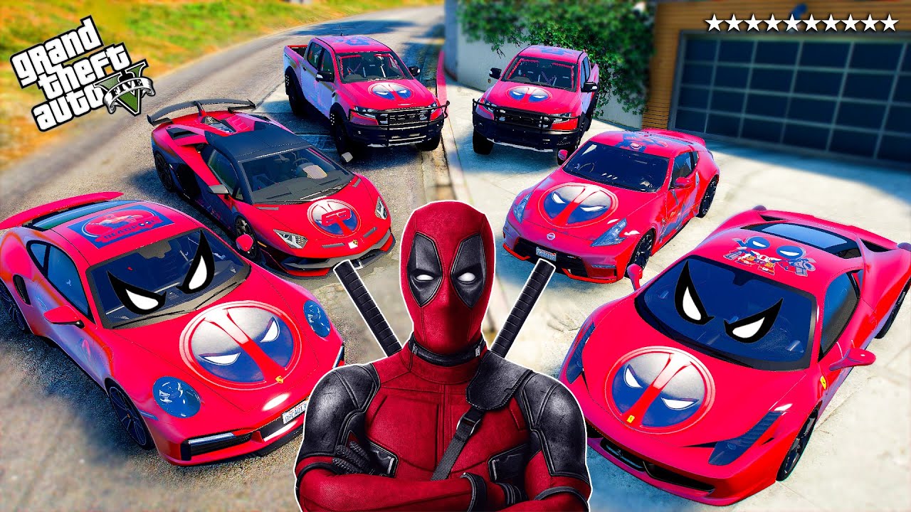 GTA 5 Stealing DEADPOOL's Luxury Cars With Franklin | (Real Life Cars #195)