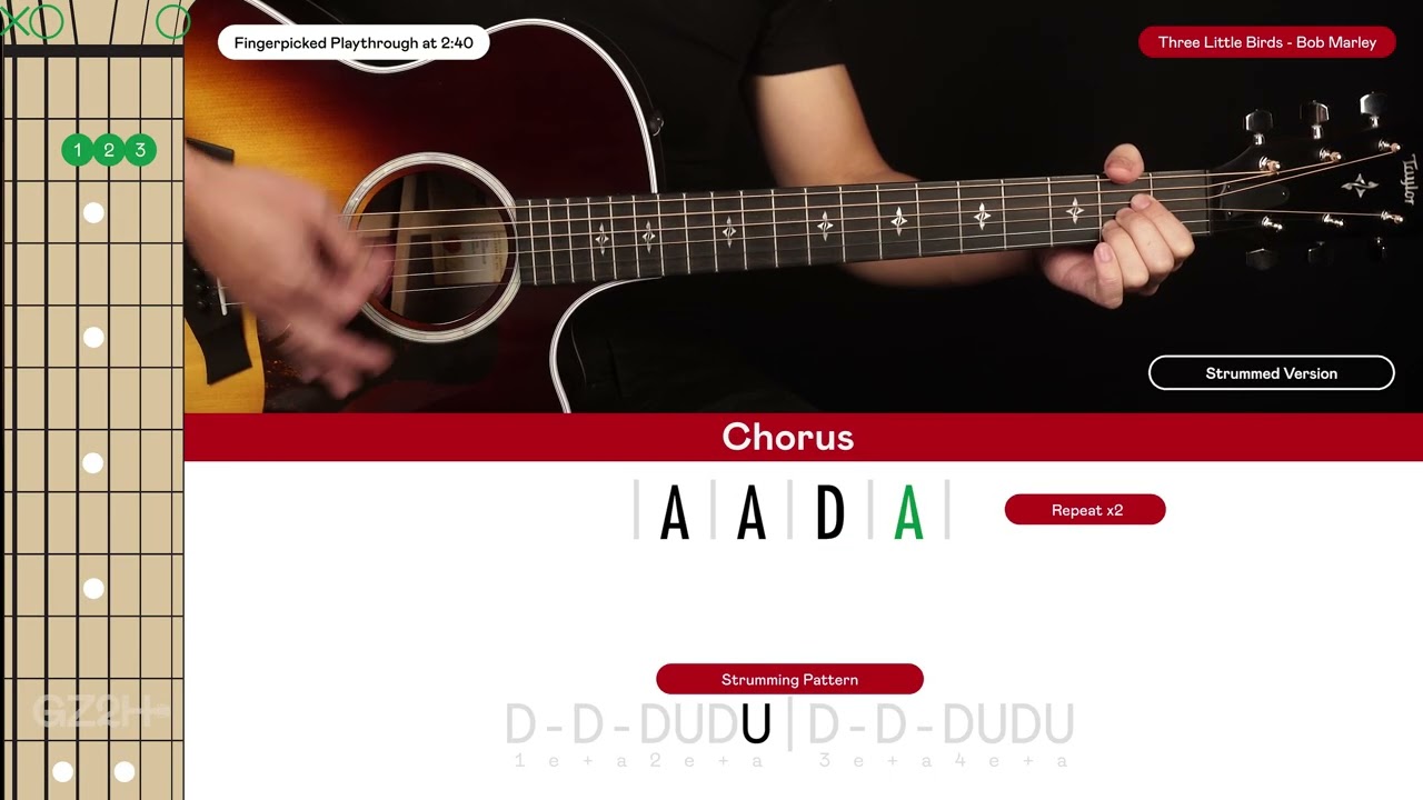Three Little Birds Guitar Cover Bob Marley 🎸|Tabs + Chords|