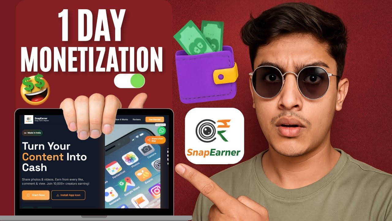 1 Day Monetization 😲 | Snapearner App Se Paise Kaise Kamaye | Best App for Creators