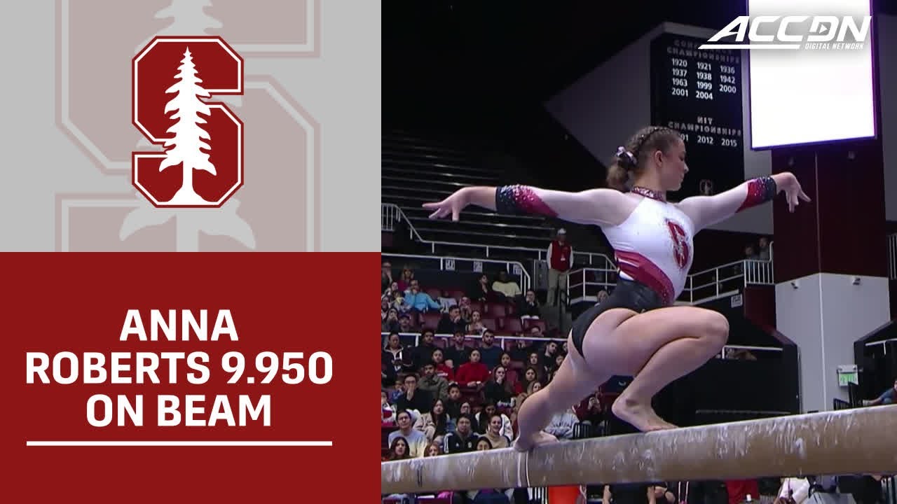 Stanford's Anna Roberts Takes First With A 9.950 On Beam
