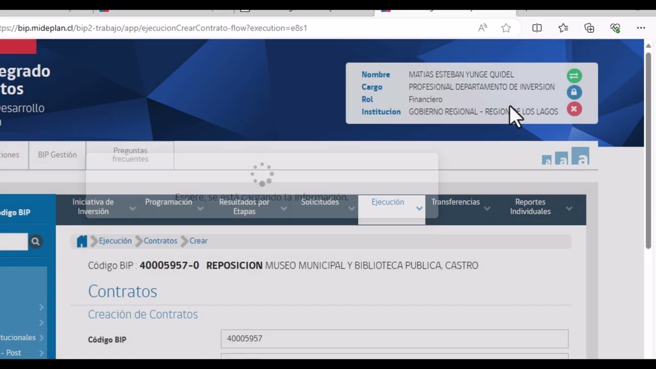 Videtutorial SNI: Banco Integrado de Proyectos en el rol de Institución Financiera