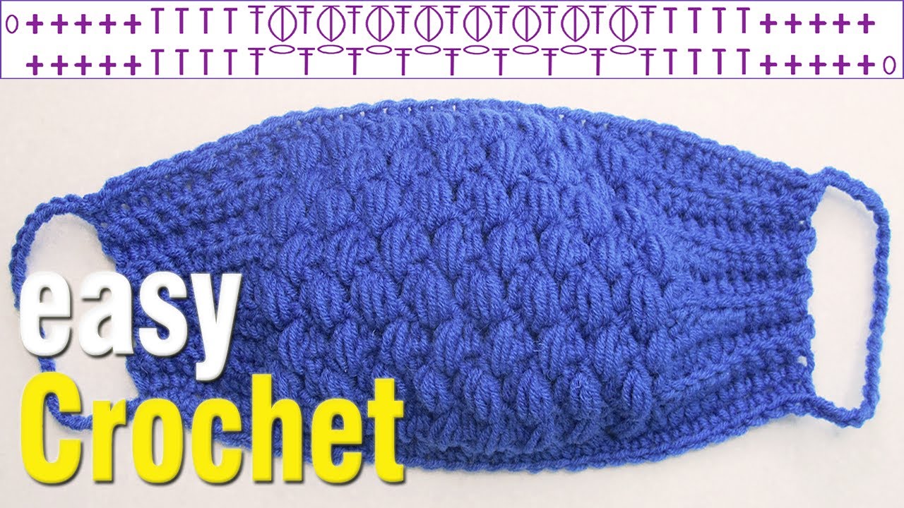 Easy Crochet: How to Crochet a Face Mask for beginners. The Alternating Puff Stitch Mask pattern.