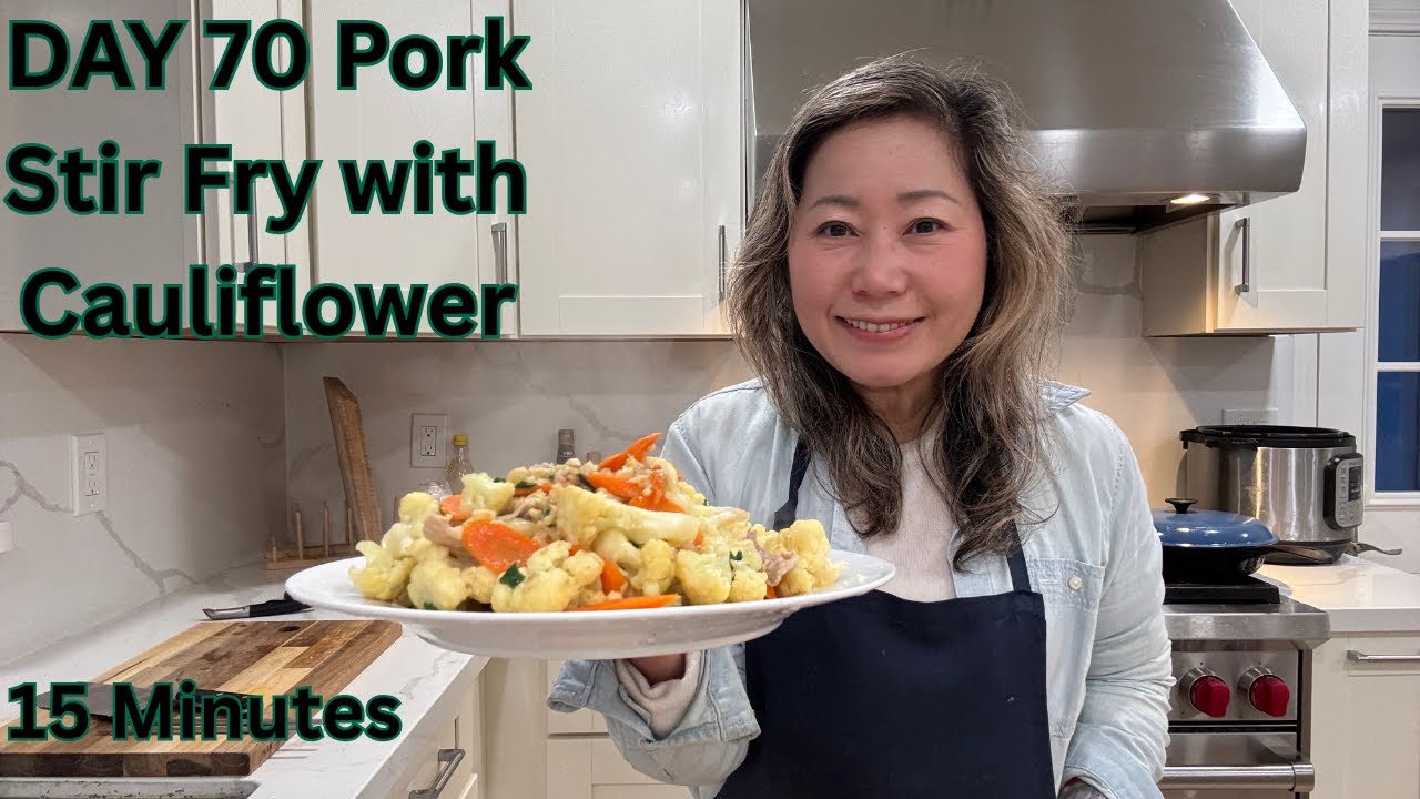 😋😋😋DAY 70 - Quick and Easy Pork Cauliflower Stir Fry #easyrecipes #video #quickmeals #cauliflower