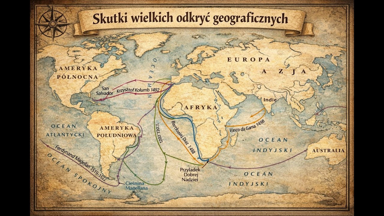 SKUTKI WIELKICH ODKRYĆ GEOGRAFICZNYCH