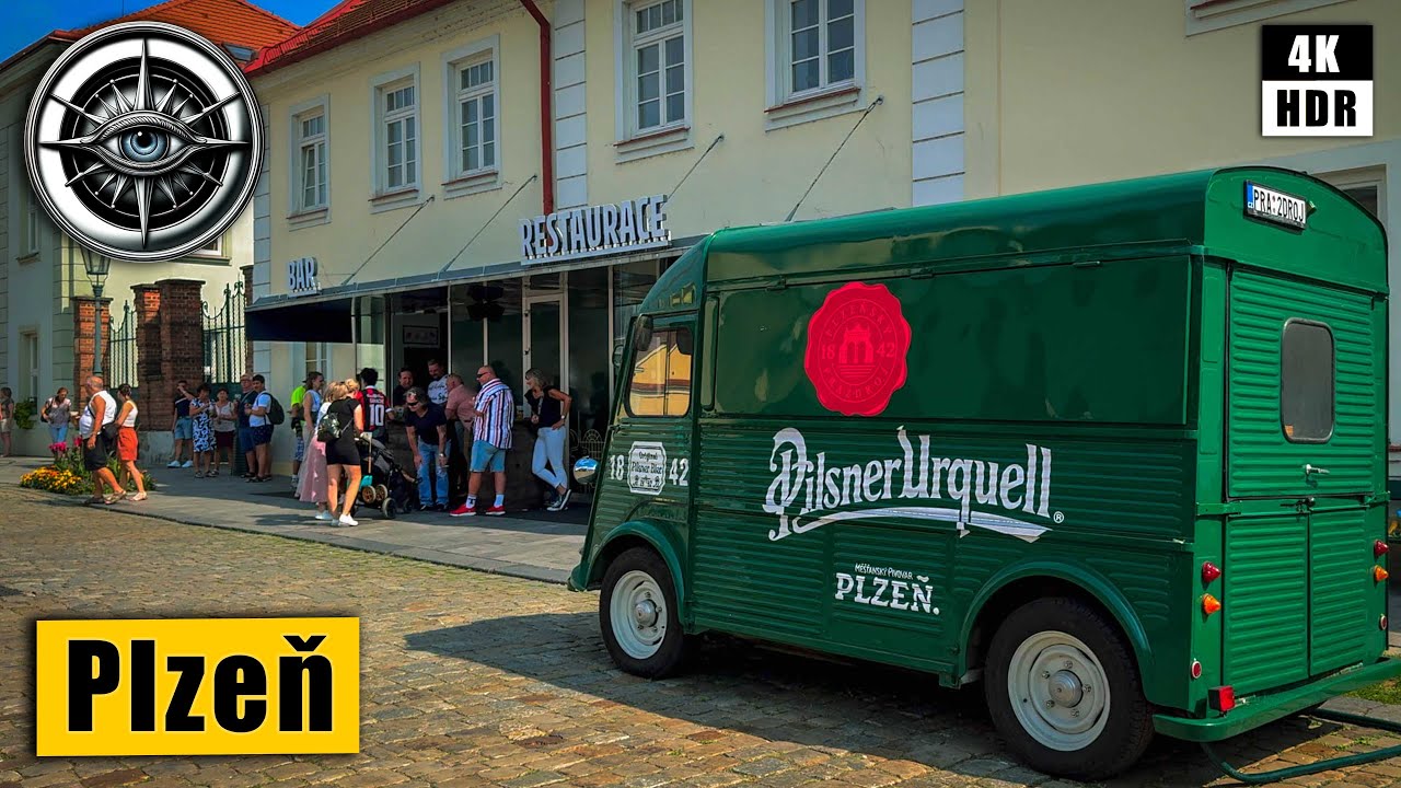 Walking Tour of Plzeň and Pilsner Urquell 🇨🇿 Сzech Republic 4k HDR ASMR