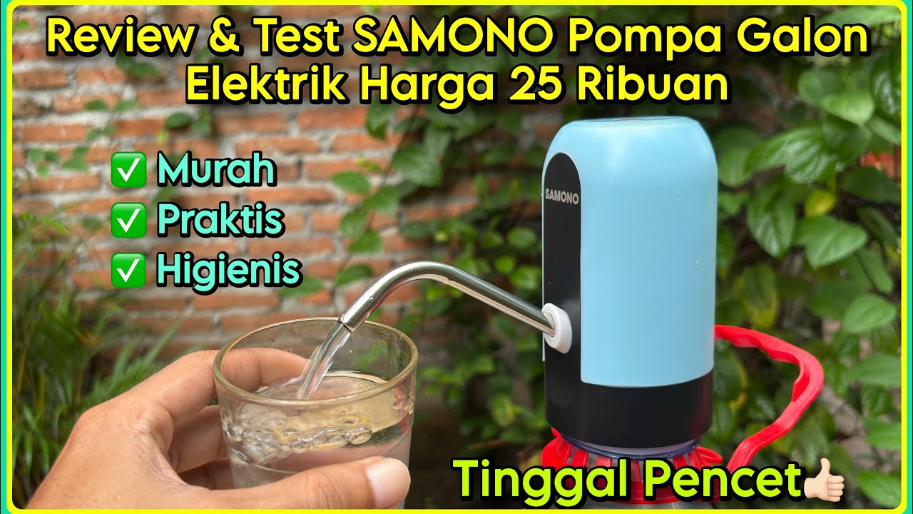 Review & Test SAMONO Pompa Air Galon Elektrik SW-EWP04 | Pompa Galon Murah Harga 25 Ribuan