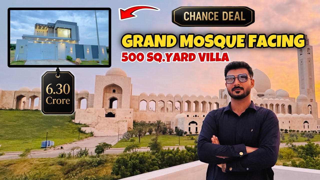 Grand Mosque Facing Luxury Villa | Precinct 9 Hills | 500 Sq. Yard | 6 Bedrooms