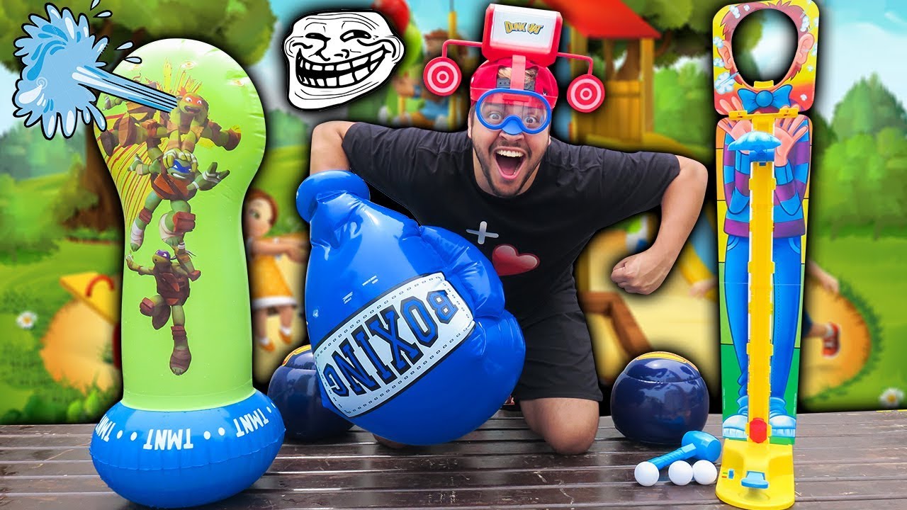 BRINQUEDOS PARA TROLLAR OS OUTROS !! (LUVA GIGANTE, PIE FACE, PISCINA)