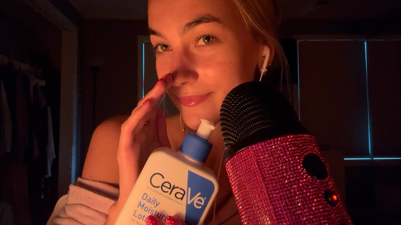 ASMR| Close Up Whisper (lotion sounds + sticky tapping)