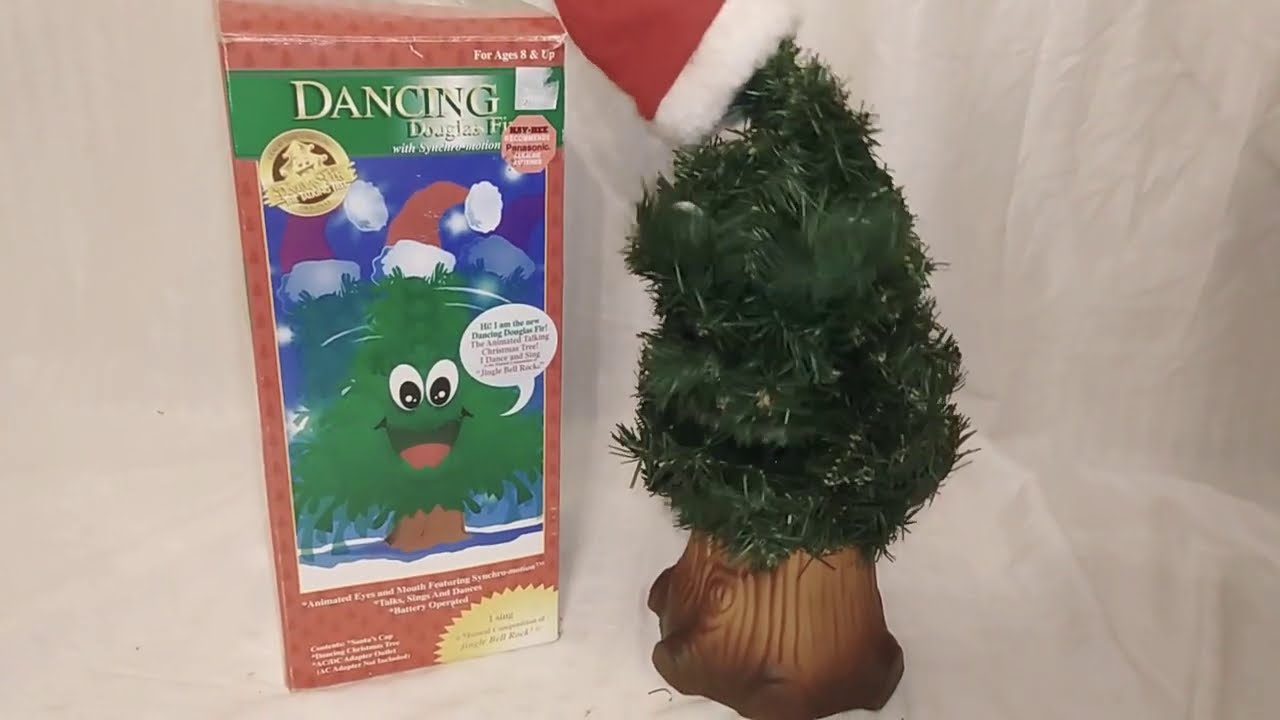 GEMMY DANCING DOUGLAS FIR TREE SINGING TALKING CHRISTMAS TREE VINTAGE 1997 HD