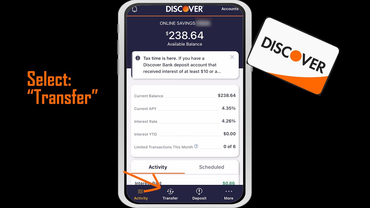How To Transfer Money In and Out of Your Discover Savings Account On The Mobile App  |  2024