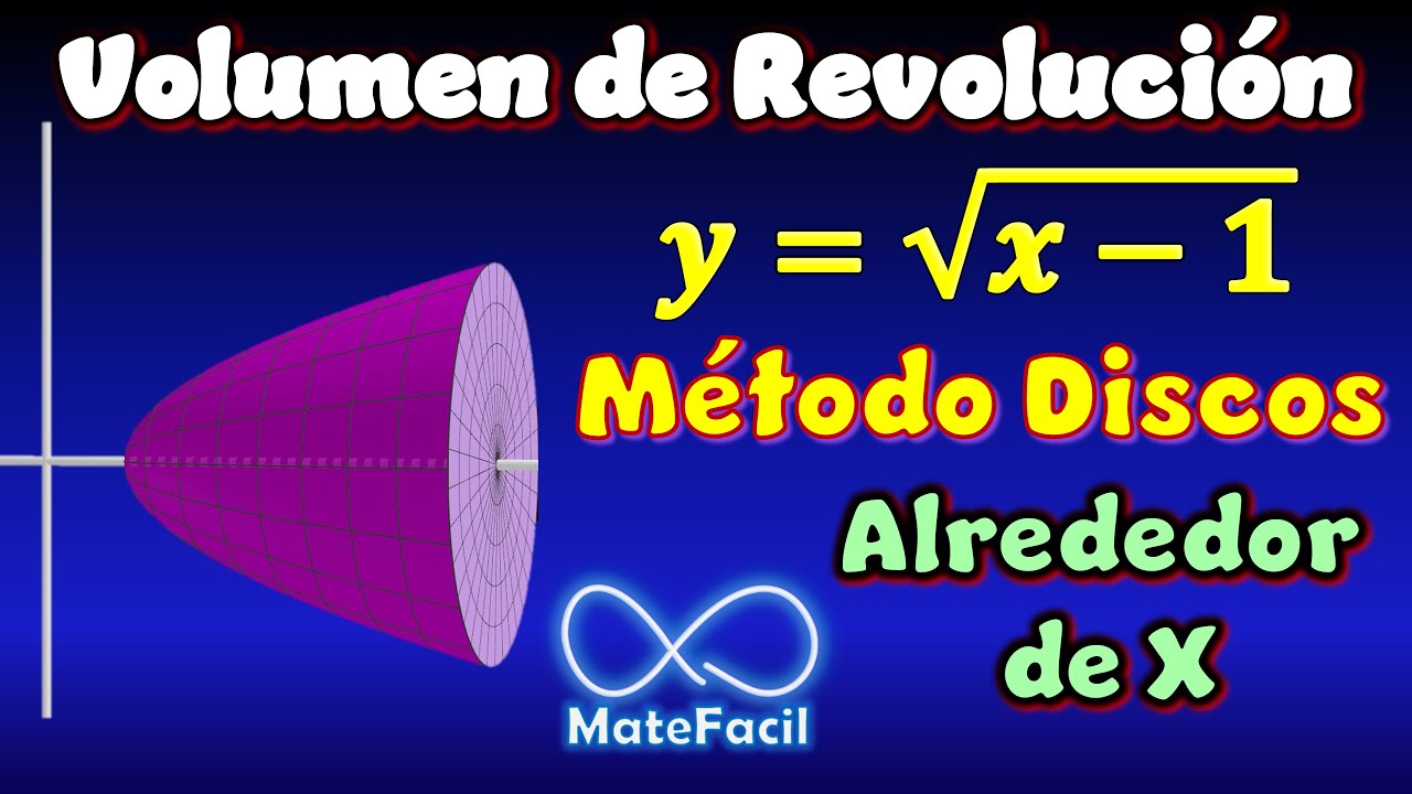 Volumen de SÓLIDO de REVOLUCIÓN (Alrededor de X, Método DISCOS) | Ejemplo 2