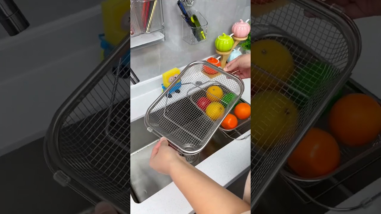 #Telescopic drainage basket #vegetable washing basket #ytshorts #viral #shorts