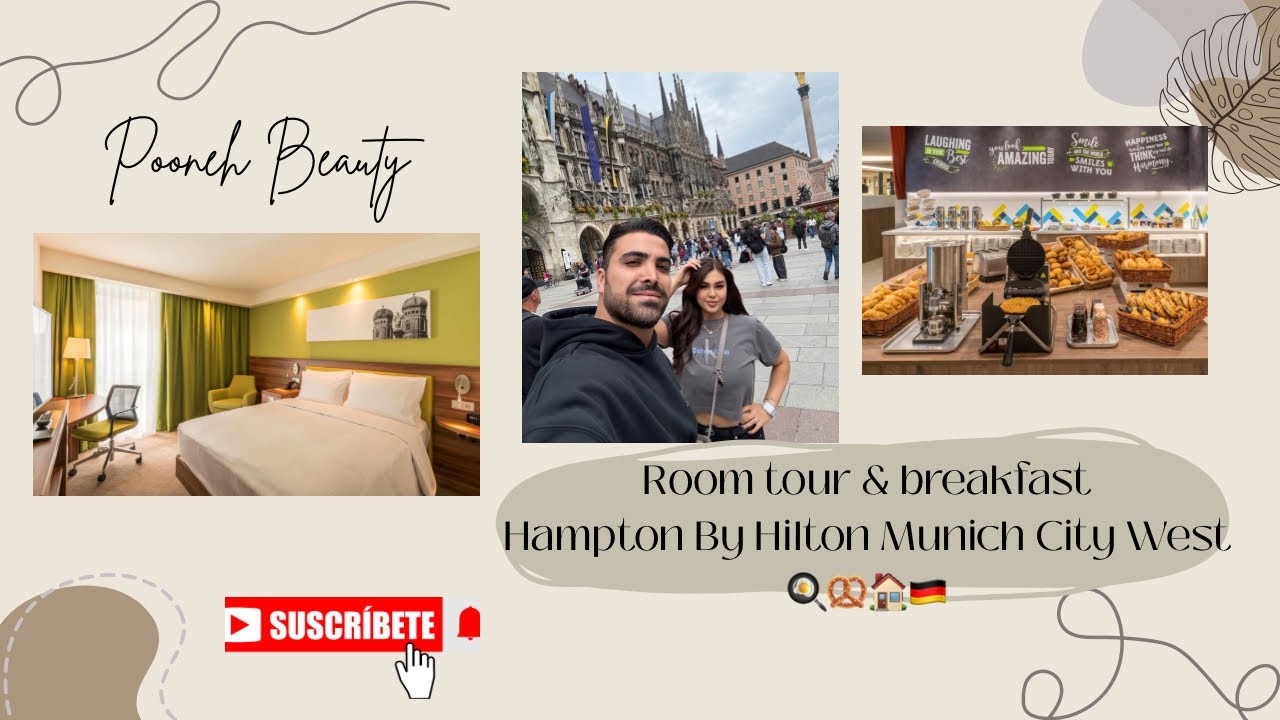 Munich Hotel Review 🏨 Hampton by Hilton City West Honest Room Tour & Breakfast Buffet 🍳Pooneh Beauty