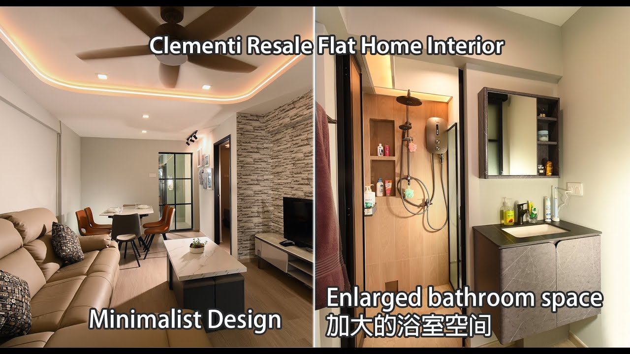 Clementi Resale flat Home interior| warm minimalist | 现代简约风| Bathroom design |Space N Living Pte Ltd
